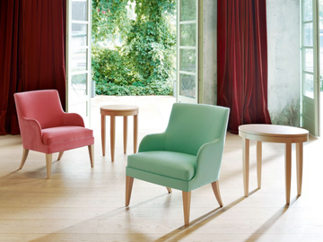 ONDA 04 - Leather armchair with armrests by Very Wood - view 3